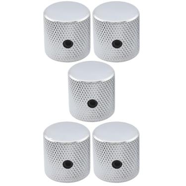 Imagem de 05 Knobs De Metal Flat Top Cromado Para Telecaster Precision