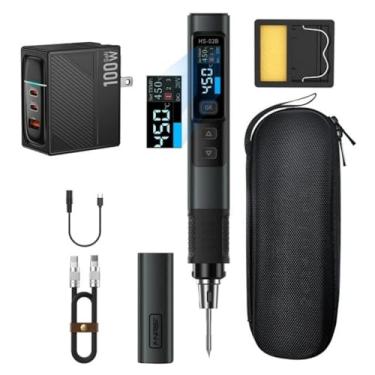 Imagem de HS-02 ferro de solda inteligente 100W estação de solda termostática portátil caneta de solda manutenção doméstica soldagem type4
