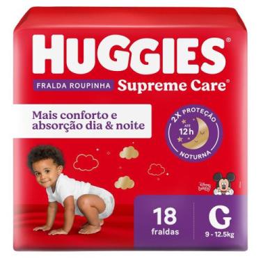 Imagem de Fralda Roupinha Huggies Supreme Care Tamanho G Pacote Jumbo 18 Fraldas