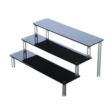 Imagem de LICONG-2020 Suporte de exibição de óculos de acrílico preto suporte de exibição de fantoches de mão escada de armazenamento multicamadas relógio de exibição de joias suporte de exibição de óculos