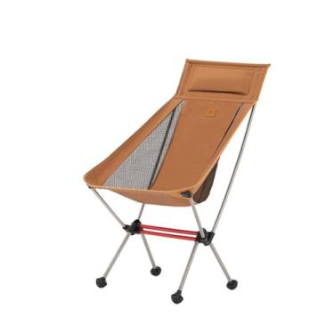 Imagem de Naturehike Cadeira de acampamento, dobrável com bolsa de armazenamento, portátil ao ar livre para adultos, leve, suporta 120 kg, mochila para pesca, caminhadas, praia, gramado (amarelo/G)