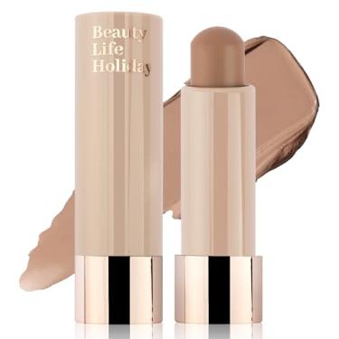 Imagem de Erinde Bastão bronzeador de tom quente, bastão de contorno de creme natural, bastão bronzeador fosco suave e misturável, à prova d'água e de longa duração, maquiagem de contorno de rosto, 02 marrom