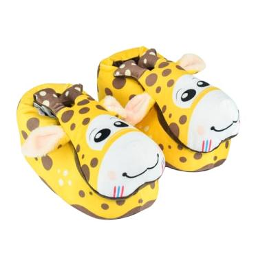 Imagem de Pantufa Chinelo Girafa Tradicional Sola Antiderrapante Super Quentinha Feminino Unissex Adulto Menina Menino (Amarelo, BR, Criança de 9 a 12 anos, Faixa Numérico, 28, 31)