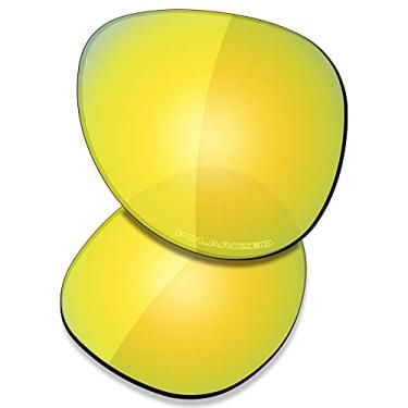 Imagem de SAUCER Lentes de reposição premium e protetores de nariz para óculos de sol Oakley Elmont L OO4119-60 mm High Defense - ouro 24K polarizado