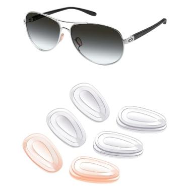 Imagem de Mryok 3 pares de protetores de nariz de substituição para óculos de sol Oakley Blender - transparente e laranja claro
