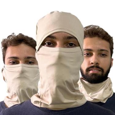 Imagem de Touca Ninja Bala Clava proteção máxima Uv50+ - Ellepsun, Bege