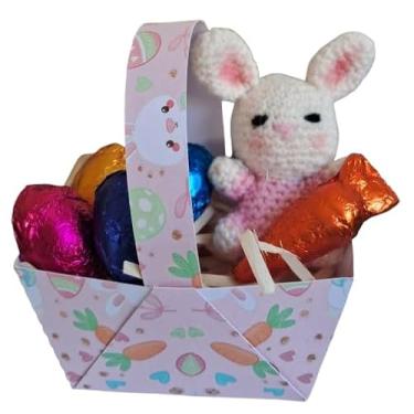 Imagem de Lembrancinha de Páscoa Cestinha com mini Ovinhos e Coelhinho (Rosa, Coelhinho)