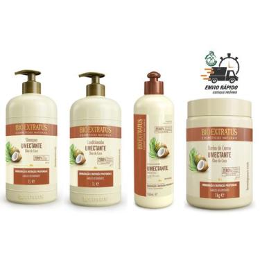 Imagem de Kit 4 Produtos Umectante De Óleo De Cocô 1l Bio Extratus