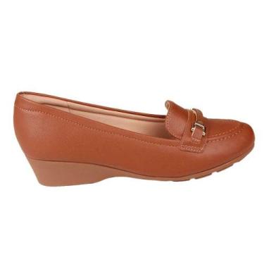 Imagem de Sapato Anabela Feminino Casual Ultraconforto Modare 7014287, Np, Avelã