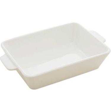 Imagem de Travessa de Porcelana com Alça Branca 750ml Refratário Lyor Basic Pequ