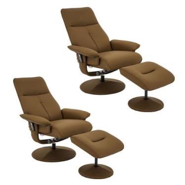 Imagem de Kit 2 Poltronas do Papai Elétrica Giratória Reclinável com Apoio de Pé