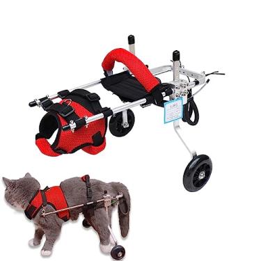 Imagem de Cadeira de rodas para gatos, cadeira de rodas para animais de estimação recém-atualizada, design de arnês removível, cadeira de rodas leve para gatos e pernas traseiras de cães, gatos e coelhos (M)