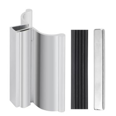 Imagem de Maçaneta de porta de chuveiro cromada de 7,6 cm sem moldura com impacto de metal e ímã, kits de substituição de trava magnética para porta de chuveiro de vidro de vidro giratório de 1/20.3 cm 5/81.3