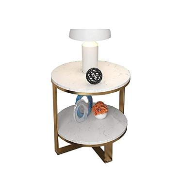 Imagem de Mesa de sofá leve nórdica pequena mesa de cabeceira simples sala de estar mesa de centro criativa pequena mesa redonda varanda