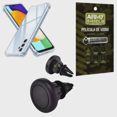 Imagem de Capinha para Galaxy A05 + Suporte Magnetico + Pelicula de Vidro 3D - Armyshield
