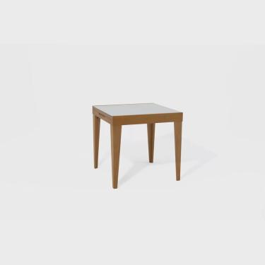 Imagem de Mesa de Jantar Extensível 80/160 cm Tampo Vidro Pés Madeira Maciça Imbuia Tock Carmo Móveis