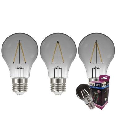 Imagem de Lâmpada Led Fumê 30w Kit 3 Unid. Vintage Branco Quente Iluminação Decorativa Retrô Multifilamento Luz Casa Decoração