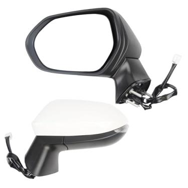 Imagem de Dasbecan Espelho lateral do motorista branco aquecido com seta compatível com Toyota Corolla SE& SE 2019-2022 Nightshade porta esquerda montagem do espelho retrovisor manual dobra ajuste de potência