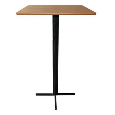 Imagem de Mesa Bistrô Alta Preta Tampo 60cm Quadrado Estilo Industrial - Moveraç