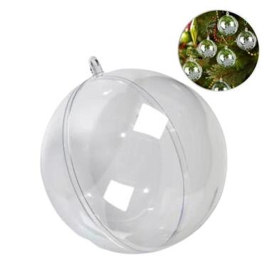 Imagem de 10un Esferas Bolas Acrílicas 11cm Transparente Decoração Enfeite Natal