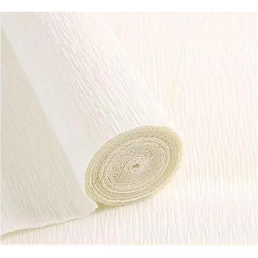 Imagem de LCREATE Rolo De Papel Crepom 8,2 Pés Comprimento E 17 Polegadas Largura Para Cerimônias Casamento Decoração Vários Festivais Grandes (Branco)