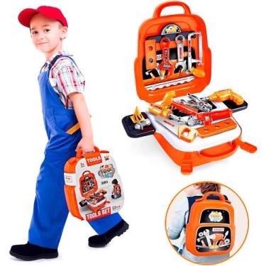 Imagem de Kit Maleta de Ferramentas Infantil 22 Peças  Bancadinha 3 em 1 - Tande
