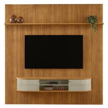 Imagem de Painel Home Suspenso Tv 75 Polegadas New Bugatti Cumaru Opala Madetec