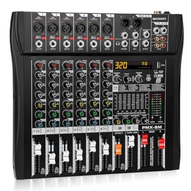 Imagem de MICNAUX Mesa De Mixagem Profissional De 6 Canais Com 320 Efeitos Dsp, Equalizador De 7 Bandas, Mesa De Mixagem De Som, Mixer Digital Para Dj Com Usb Bluetooth Mp3 Para Gravação, Alimentação Indepen