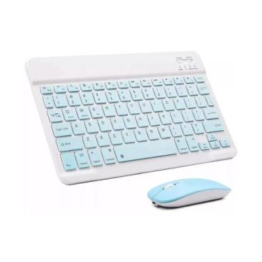 Imagem de Kit Teclado Mini + Mouse Pad Portátil Bluetooth Wireless Compacto Comp