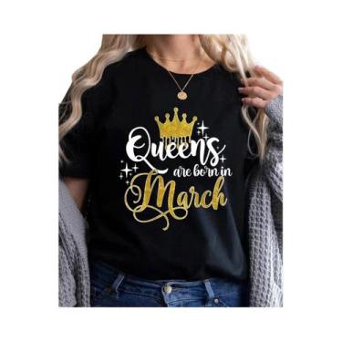 Imagem de Camiseta Feminina Golden Crown Queen - Estampa Gráfica - Presente de A