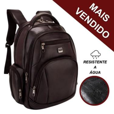 Imagem de Mochila De Couro Masculina Grande Semi Impermeável Trabalho - New Bag,