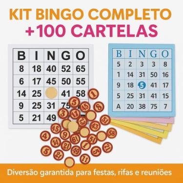 Imagem de jogo De Bingo Completo simples com Cartelas tamoio 100 unidades tradic