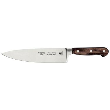 Imagem de Faca Chef Tramontina Century Wood Aço Inox Cabo De Madeira Tratada Castanho 8pol Tramon...