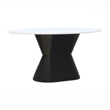 Imagem de Mesa De Jantar Apollo Tampo Oval 160x90cm Preto-branco