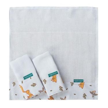 Imagem de Conjunto 3 Paninhos Fraldinha de Boca Bebê Raposinha - Home Fernandes