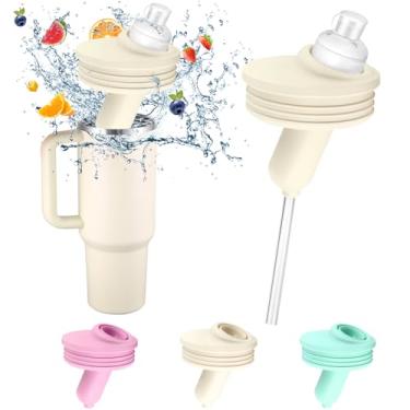Imagem de HOOPPOO Adaptador De Copo Stanley Para Cirkul, Silicone À Prova Vazamentos, Material Qualidade Alimentar, Compatível Com Copos Flowstate Quencher H2.0 40 Oz E 64 Cartuchos Sabor Cirkul (Branco)
