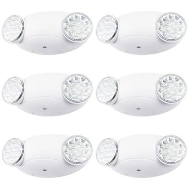 Imagem de LIT-PaTH Luminárias De Emergência Led Com 2 Cabeças Olho Inseto E Baterias Reserva - Luz Saída Padrão Dos Eua, Qualificação Ul 924 Cec, Voltagem 120/277, Branca, Pacote 6