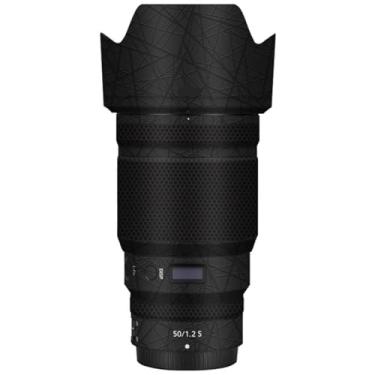Imagem de Adesivo de lente de câmera para Nikon Z 50 mm F1.2S Protetor de película, película de vinil, decalque para 50 1.2 (preto cruzado)