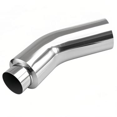 Imagem de KPALAG Ponta De Cotovelo Escapamento Diesel 5" Em Aço Inoxidável 304 Polido, Entrada Para Saída 6" Com 23" Comprimento Total E Lateral Compatível Caminhonete