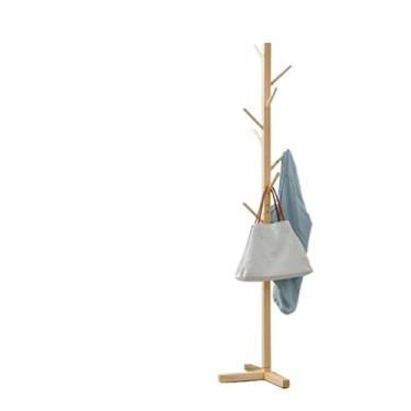 Imagem de Cabideiro para roupas, cabideiro e organizador de bolsas de bambu/madeira, com 8 ganchos e capacidade para 200 kg (registro)