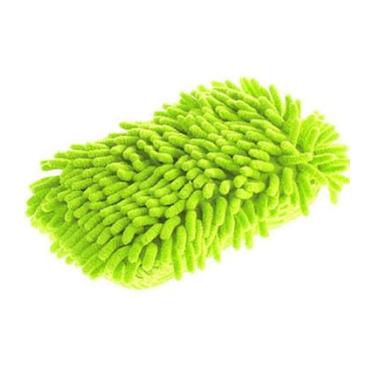 Imagem de Esponja de Microfibra Verde para Lavar Carro, Não Risca, Luva de Limpeza Automotiva