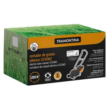 Imagem de Cortador De Grama Elétrico Tramontina Ce35m2 Com Diâmetro De Corte De 350 Mm Coletor Rígido E Chassi Metálico 1300 W 220