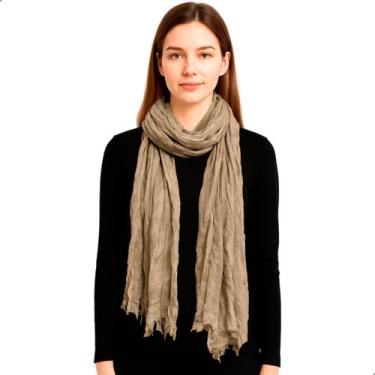 Imagem de Cachecol Pashmina Feminino Xale Tipo Manta Toque Macio Com Franjas 180