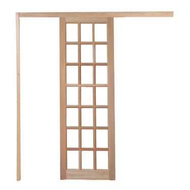 Imagem de Porta Quadriculada C- Kit Madeira 210x80