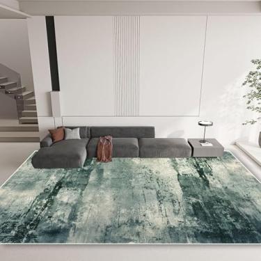 Imagem de Tapete verde claro para sala de estar, macio, grande, decoração, quarto, sala de estar, tapete lavável (200x200 cm)/CX048-lint-free-2)