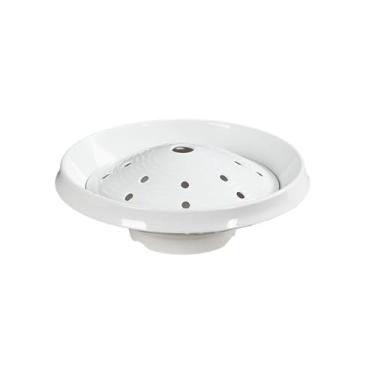 Imagem de TROSIQUANJIA Utensílios de mesa esmaltados delicados estilo nórdico com personalidade criativa redonda - bandeja de gelo seco de 24 cm com rede [branco]