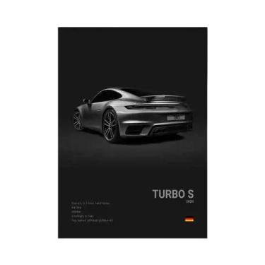 Imagem de Pôster De Carro Esportivo Preto E Branco HD Impressão Em Tela Pintura 