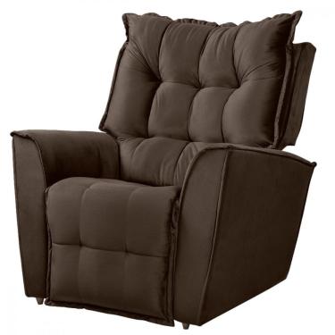 Imagem de Poltrona Reclinavel Do Papai Para Sala King Tecido Veludo Chocolate