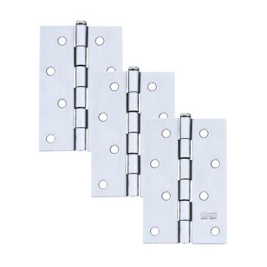 Imagem de Dobradiça Para Porta Silvana 4 Sem Rolamento Americana 850 Embutir 25kg Aço Zincado Com 3 Peças