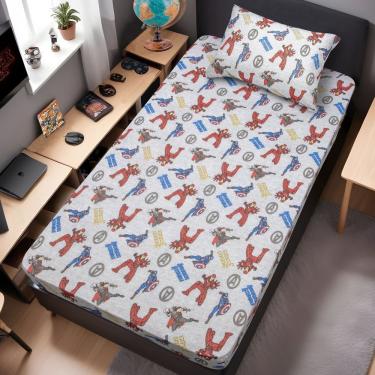 Imagem de Jogo De Cama Solteiro Vingadores Malha 70% Algodão 30% Poliéster Assemble Avengers Shield